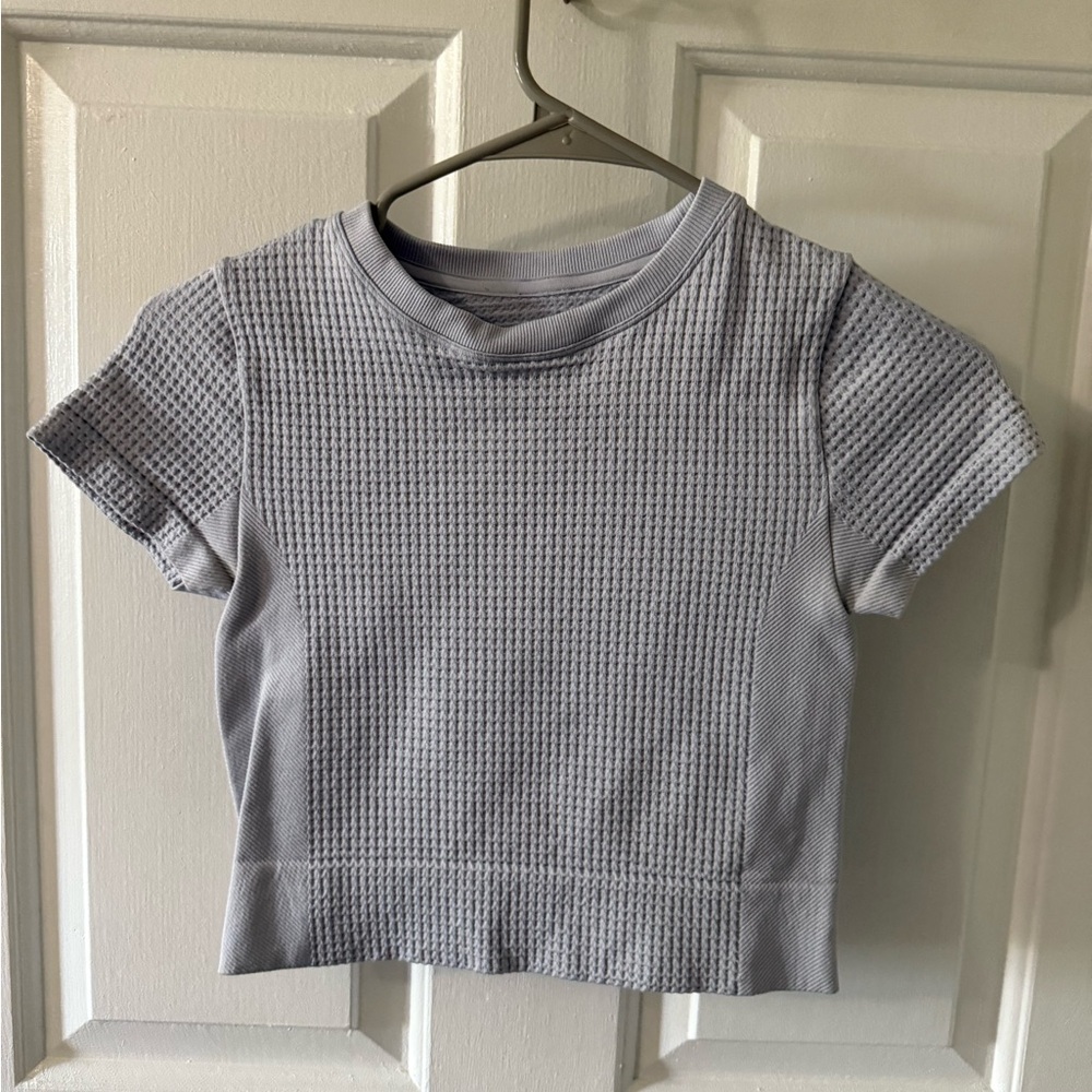 JoyLab Women's Light Gray Textured Crop Top